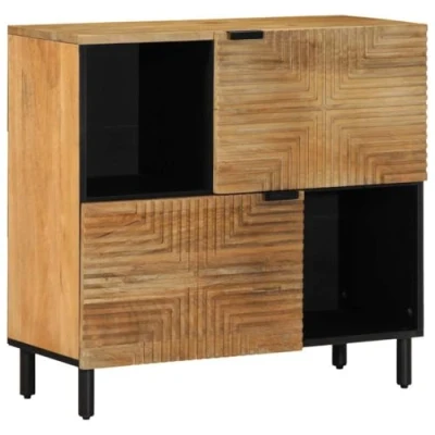 Afbeelding van vidaXL Dressoir 80x33x75 cm massief mangohout bruin