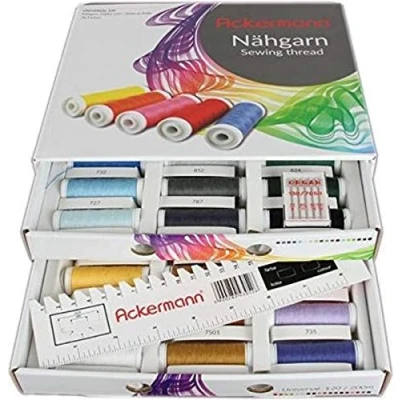 Afbeelding van Ackermann® luxe box naaimachinegaren Wit