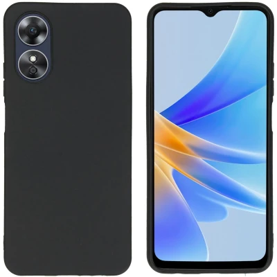 Afbeelding van iMoshion Hoesje Geschikt voor Oppo A17 Siliconen Color Backcover Zwart