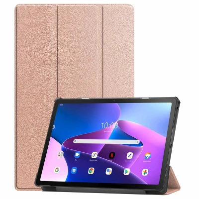 Afbeelding van iMoshion Tablet Hoes Geschikt voor Lenovo Tab M10 Plus (3rd gen) Trifold Bookcase Rosé goud