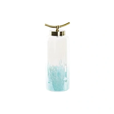 Afbeelding van Vaas DKD Home Decor Kristal Blauw Gouden Metaal Mediterrane (19 x 15 41 cm) (Ø 14