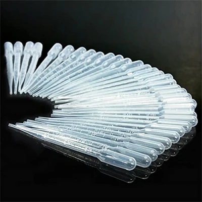 Afbeelding van 50 stuks transparante kunststof transferpipetten van 3 ml voor aquareloverdracht, etherische oliën, parfum, kleurmengsels