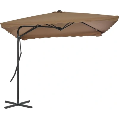 Afbeelding van Parasol met stalen paal 250x250 cm taupe