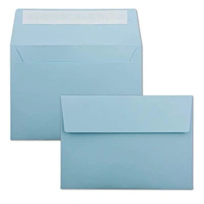 Afbeelding van Neuser 100 gekleurde enveloppen DIN C6 162 x 114 mm lichtblauw zelfklevend