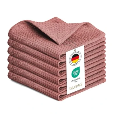 Afbeelding van Blumtal® Theedoeken 30x30 cm Set van 10 katoen 100% Keukendoeken wasbaar op 60 C Keuken handdoeken Keukendroogdoeken Wafeldoeken Vaatdoeken Roze