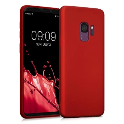 Afbeelding van kwmobile telefoonhoesje geschikt voor Samsung Galaxy S9 Hoesje smartphone Back cover in metallic donkerrood