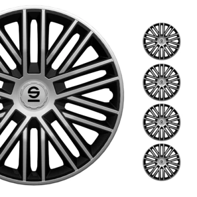 Image de Sparco Corsa Bergamo 15 Face argentee/interieur noir Enjoliveur