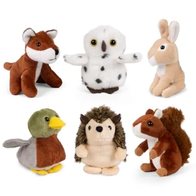 Afbeelding van Living Nature Dierenvrienden van het wild, 6 x mini realistisch hout, milieuvriendelijke pluche dieren, AMZ05WL, onbekend