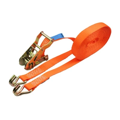 Afbeelding van Loadlok 7501500 DaN Spanband Met Ratel En Haken 8 Meter Oranje Bindriemen