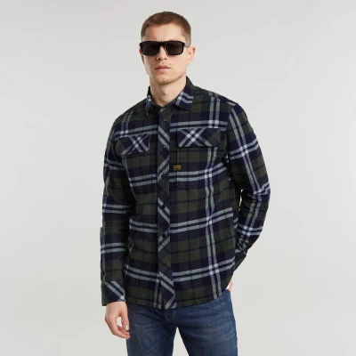 Afbeelding van G STAR CPO Regular Shirt Overhemd, Heren, Maat: Large, Rinsed botan check