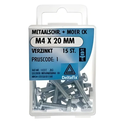 Afbeelding van M.schroef moer ck m4x16mm 20st Deltafix