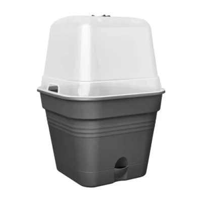 Afbeelding van Green basics kweekpot vierk. allin1 20cm living black elho