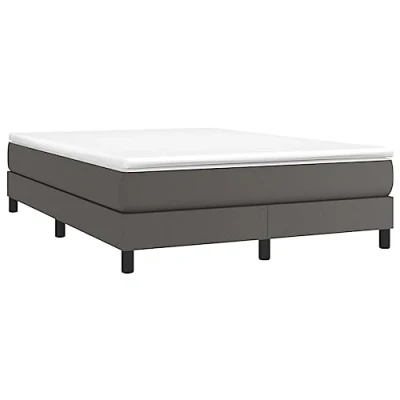 Afbeelding van Boxspringframe kunstleer grijs 140x200 cm