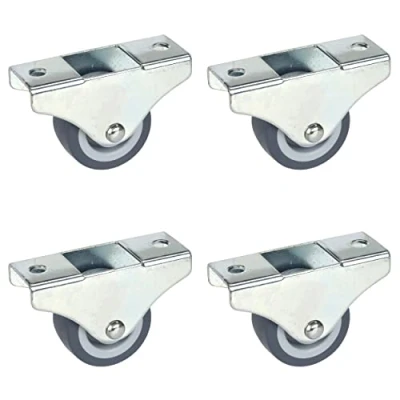 Afbeelding van Dörner + Helmer 4 stuks vaste meubelwielen 38 mm x 18 draagvermogen 135 kg klein TPE wiel stuurbevestiging