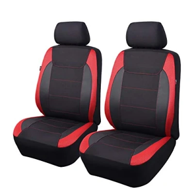 Afbeelding van Flying Banner Voorstoelhoezen, compatibel met airbags, van netweefsel, universele bescherming voor de meeste auto&#039;s, vrachtwagens, bestelwagens, SUV&#039;s (zwart en rood)