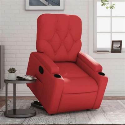 Image de vidaXL Fauteuil inclinable Rouge Similicuir3204777