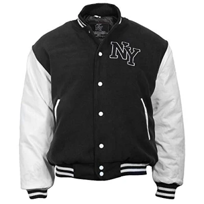 Afbeelding van Mil Tec NY Baseballjack met patch, zwart/wit