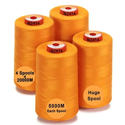 Afbeelding van New brothread 28 opties 4 grote kegels van polyester 5000m 40S/2 (Tex27) voor naaien, quilten, patchwork, serger en overlock Pumpkin