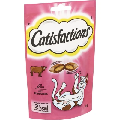 Afbeelding van Catisfactions Kattensnoepjes Rund Kattensnack 60 g 1 zakje