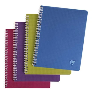 Image de Clairefontaine 329725C LiniColour Collection Intensive Lot de 10 Cahiers à spirales 17x22 cm 100 petits carreaux Papier blanc 90 g Couverture Polypro Couleurs Aléatoires