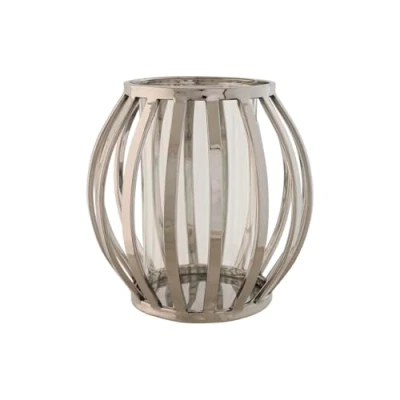Afbeelding van Kaarshouder Home ESPRIT Zilverkleurig Kristal Staal 19 x cm