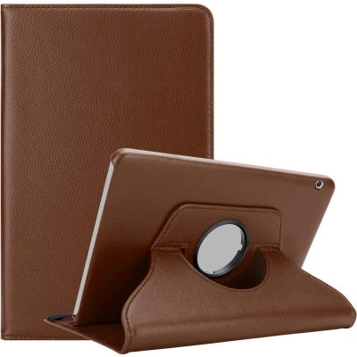 Afbeelding van Cadorabo Tablet Hoesje geschikt voor Huawei MediaPad T3 10 (9.6 inch) in PADDESTOEL BRUIN Beschermhoes ZONDER auto Wake Up, met stand functie en elastische band sluiting Book Case Cover Etui