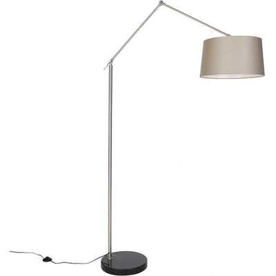 Afbeelding van QAZQA editor Moderne Vloerlamp Staande Lamp met kap 1 lichts H 1908 mm Taupe Woonkamer Slaapkamer