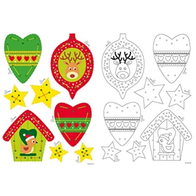 Afbeelding van Borduurkaart kit Kersthangers set van 2 Vervaco PN 0161570