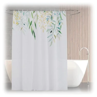 Afbeelding van Relaxdays douchegordijn 180x200 cm anti schimmel wasbaar polyester planten