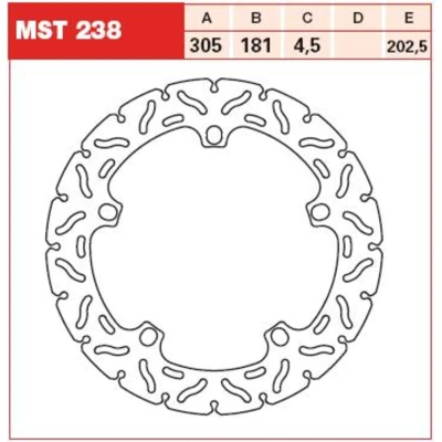 Afbeelding van TRW MST238RAC Remschijf 305 4,5