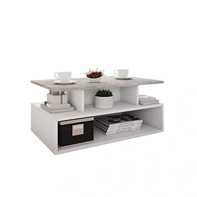 Afbeelding van Emob Salontafel Wit 80x50x38 cm