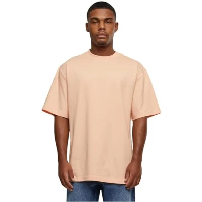 Image de Urban Classics Tall Tee T shirt surdimensionné pour homme en coton à col rond côtelé Disponible dans de nombreuses variantes couleurs Tailles S 6XL, Softapricot,