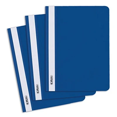 Afbeelding van Herlitz 975433 A4 mappen van PP met transparant deksel aan de voorkant, 10 stuks, rood A5, blauw