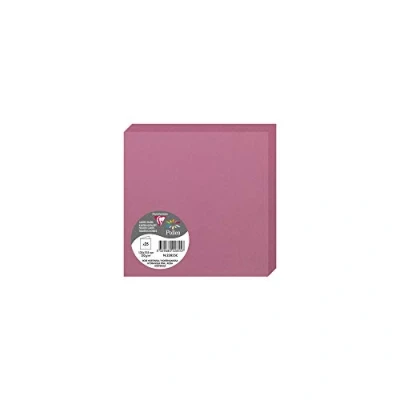 Afbeelding van 50x dubbele blanco kaarten, roze, van Pollen Clairefontaine, 13,5cm x 13,5cm.