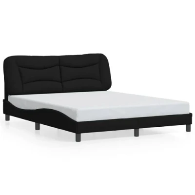 Afbeelding van vidaXL Bedframe met LED verlichting stof zwart 160x200 cm