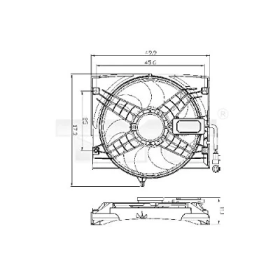 Afbeelding van TYC 803 0011 Radiator Ventilator 420 290 Met ventilatorraamwerk BMW: 3 Saloon, Coupe, Compact