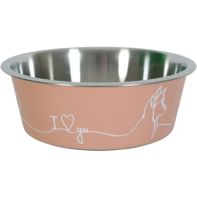 Afbeelding van Zolux love voerbak hond roze 17,8 cm 1,2 ltr