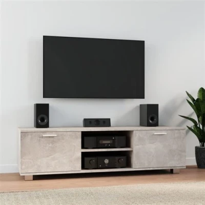 Afbeelding van vidaXL Tv meubel 140x40,5x35 cm bewerkt hout betongrijs