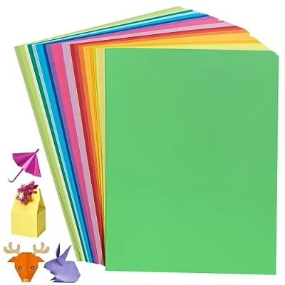 Afbeelding van Gekleurd origami papier, 200 vellen, 20 heldere kleuren, 8,3 x 11,7 inch, 70 g/m², dubbelzijdig A4 vouwpapier voor knutselprojecten, doe het zelf kinderen en volwassenen