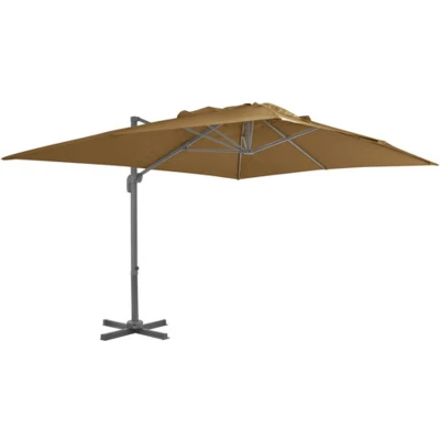 Afbeelding van Zweefparasol met aluminium paal 400x300 cm taupe