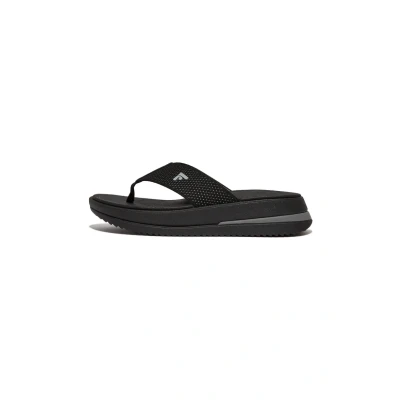 Afbeelding van Fitflop Surff Twotone Webbing Toepost Teenslippers, Dames, Maat: 37, Black Polyester