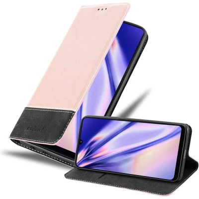 Afbeelding van Cadorabo Hoesje geschikt voor Samsung Galaxy A31 in ROSE GOUD ZWART Beschermhoes met magnetische sluiting, standfunctie en kaartvakje Book Case Cover Etui