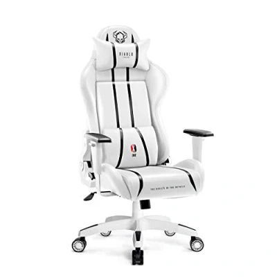 Afbeelding van Fotel Diablo Chairs X One 2.0 Normal Size Gamingowy do 160kg Skóra ECO Tkanina Biało czarny