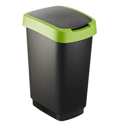 Afbeelding van Rotho Salsa Afvalemmer 25 l met deksel, BPA vrije kunststof (PP), groen, (33,3 x 25,2 47,6 cm)