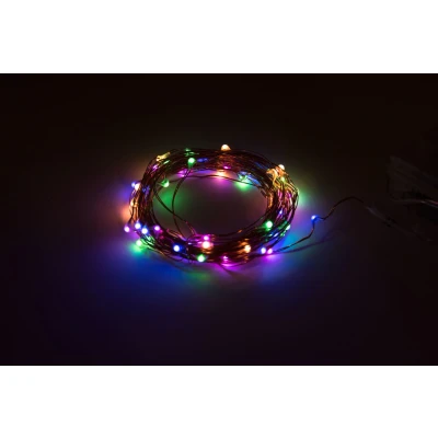 Afbeelding van LED Multicolour Feestverlichting Prikkabel, 5 Meter, Waterdicht IP65, Op 3xAA Batterijen