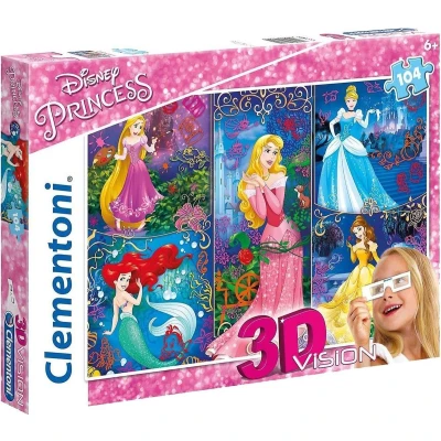 Afbeelding van Clementoni Puzzel 3d vision Disney Princess 104 Stukjes