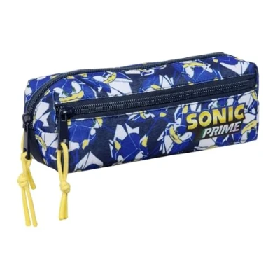 Image de SAFTA Trousse small, triple, with elastic band, 20 cm Sonic Prime &quot;City&quot;