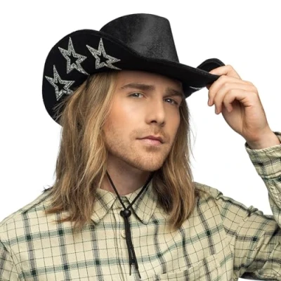 Afbeelding van Boland Hoed Starlight Zwart 58 Volwassenen Unisex Cowboy Festival