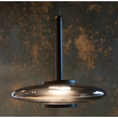 Afbeelding van Hanglamp Madison Zwart Smoke Ø 22cm Incl. Katrol Systeem