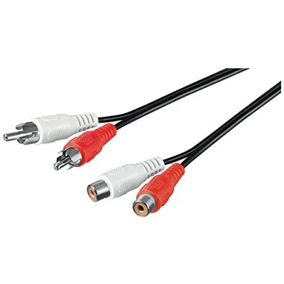 Image de CABLE AUDIO RALLONGE 2 RCA MALES / FEMELLES 2.5 m